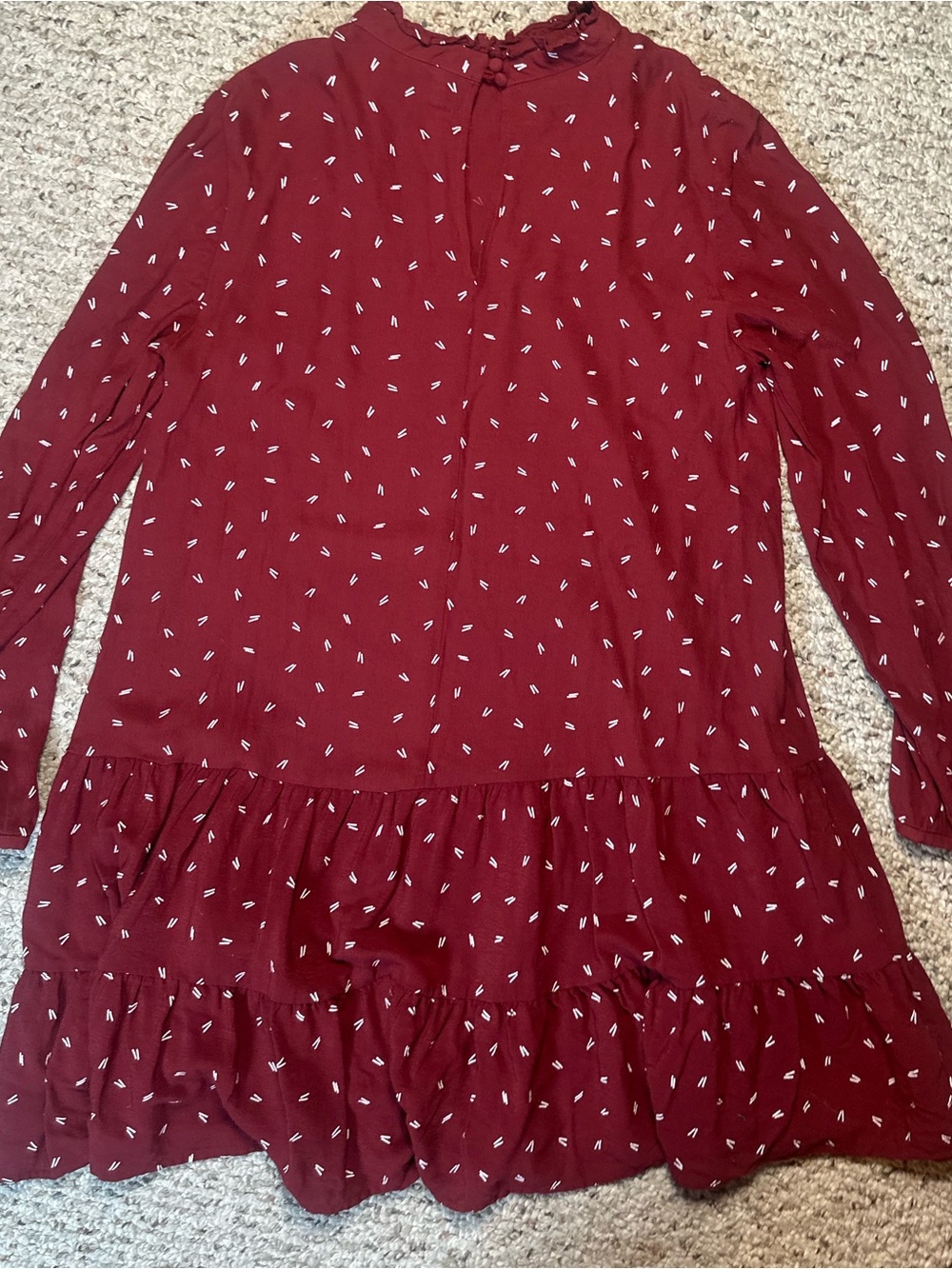 Loft Ruffle Dress Red Size Medium - Picture 3 of 5